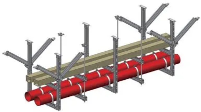 Revit二次开发插件作品 - 支吊架设计软件，支持单管、多管、链接模型中的管线布置